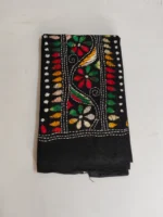 Kantha Stitch Blouse Piece - Multicolor Threadwork (Black) - Image 4