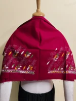 Maroon Cotton Kantha Stitch Blouse Material - Image 3