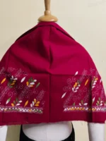 Maroon Cotton Kantha Stitch Blouse Material - Image 4