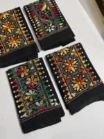 Kantha Stitch Blouse Piece for Ladies (black) - Image 3