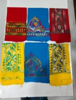Cotton Katha Stitch Blouse piece material (6 piec)