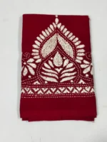 Maroon Cotton Kantha Stitch Blouse Piece - Image 4