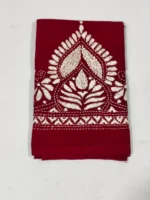 Maroon Cotton Kantha Stitch Blouse Piece