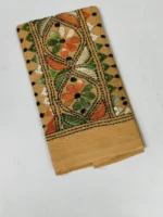 Beige colour Cotton Kantha Stitch Blouse - Image 3