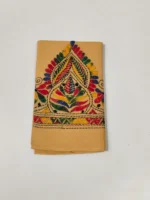 Mustard yellow Cotton Kantha Stitch Blouse Piece