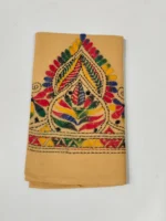 Mustard yellow Cotton Kantha Stitch Blouse Piece - Image 3