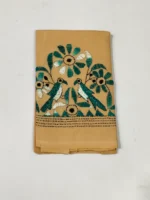 Cotton Kantha Work Blouse Material - Flower and bird motif design