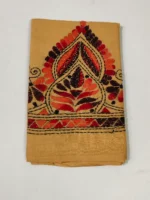 Cotton Kantha Work Blouse Material - (Beige) - Image 4