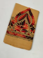 Cotton Kantha Work Blouse Material - (Beige) - Image 3