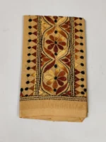 Cotton Hand Work Blouse Material - (Beige) - Image 4