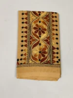 Cotton Hand Work Blouse Material - (Beige)
