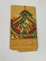 Cotton Hand Work Blouse Piece - Multi-color Threadwork (Beige)
