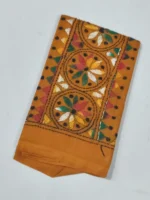 Mustard Yellow Kantha Stitch Blouse Material - Image 2