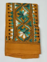 Kantha Stitch Blouse Piece - Mustard Yellow - Image 4