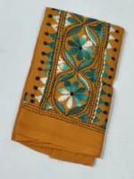 Kantha Stitch Blouse Piece - Mustard Yellow - Image 2