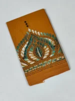 Kantha Stitch Blouse Piece - Mustard Yellow - Image 3