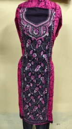 Kantha Stitch Batik Salwar Suit (Hot Pink) - Image 3