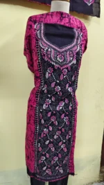 Kantha Stitch Batik Salwar Suit (Hot Pink)