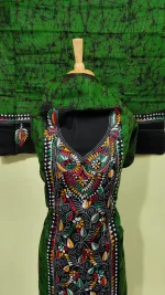 Handcrafted Kantha Batik Salwar Suit 3 Piece Set - Image 3