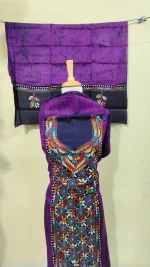 Kantha Stitch Batik Salwar Suit (DarkOrchid) - Image 4