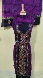 Kantha Stitch Batik Salwar Suit (DarkMagenta) - Image 2