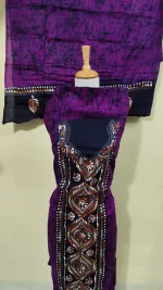Kantha Stitch Batik Salwar Suit (DarkMagenta) - Image 3