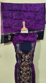 Kantha Stitch Batik Salwar Suit (DarkMagenta) - Image 4