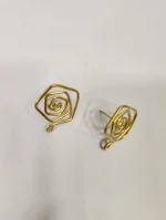 Brass Metal Spiral Earrings – Handcrafted Tap Design - Image 2