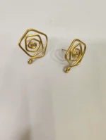 Brass Metal Spiral Earrings – Handcrafted Tap Design