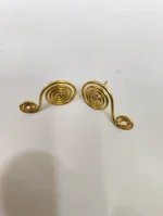 Brass Metal Spiral Earrings – Handcrafted Tap Design - Image 2