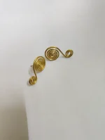 Brass Metal Spiral Earrings – Handcrafted Tap Design - Image 3