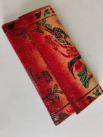 Handicraft Leather Purse Figure Motif Red Maroon - Image 2