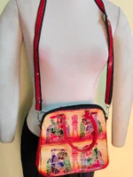 Handcrafted Leather Sling Bag with double handle - Shot Handle and Long handle adjustable - Image 3