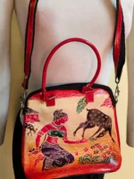 Handcrafted Leather Sling Bag with double Handle - Image 7