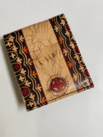 Shantiniketan Handcrafted batik print Leather Wallet - Image 3