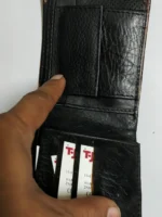 Shantiniketan Handcrafted batik print Leather Wallet - Image 6