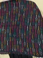 Cotton kantha stitch all over blouse piece material - Image 3