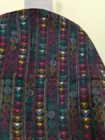 Cotton kantha stitch all over blouse piece (Black colour) - Image 4