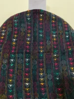 Cotton kantha stitch all over blouse piece (Black colour) - Image 2