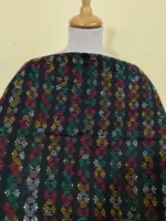 Cotton kantha stitch all over blouse piece (Black Multicolor) - Image 3