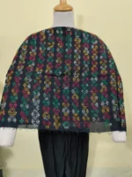 Cotton kantha stitch all over blouse piece (Black Multicolor)