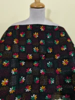 Cotton kantha stitch all over blouse piece (Black) - Image 4
