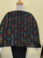 Cotton kantha stitch all over blouse piece (Black Multicolor) - Image 5