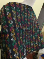 Cotton kantha stitch all over blouse piece (Black Multicolor) - Image 2