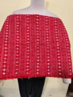 Cotton kantha stitch all over blouse piece (Read. colour ) - Image 2