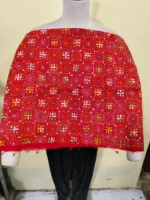 Red Kantha Stitch Blouse Material – All Over Hand Embroidery