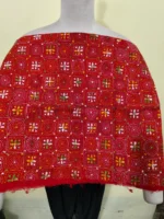 Red Kantha Stitch Blouse Material – All Over Hand Embroidery - Image 2