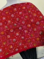 Red Kantha Stitch Blouse Material – All Over Hand Embroidery - Image 4