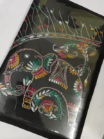 Shantiniketan Handmade Kantha Stitch File Holder - Elephant Motif Design - Image 2
