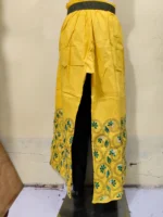 Cotton Kantha Stitch palazzo pants (Yellow) - Image 4